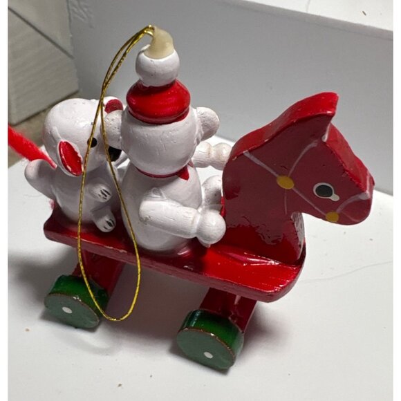 Vintage Wooden Christmas Ornaments Collection Reindeer Rocking Horse Bird House - Picture 13 of 14